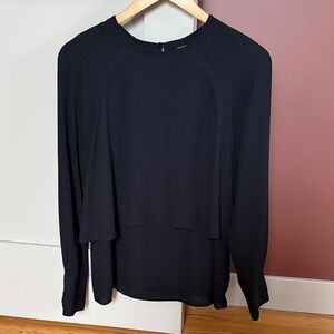 Who What Wear Blouse, split hem size S in black